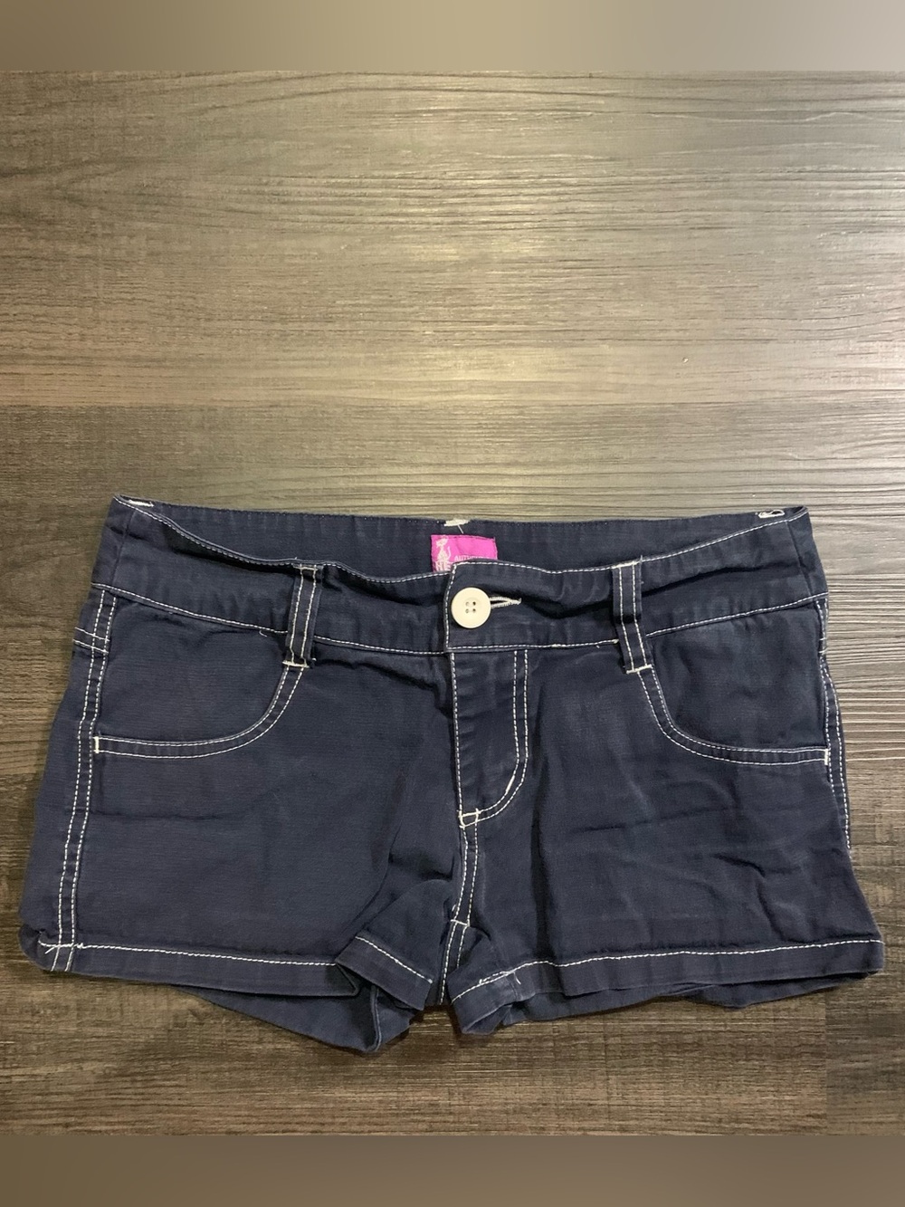 Bench Navy Shorts with White Topstitching